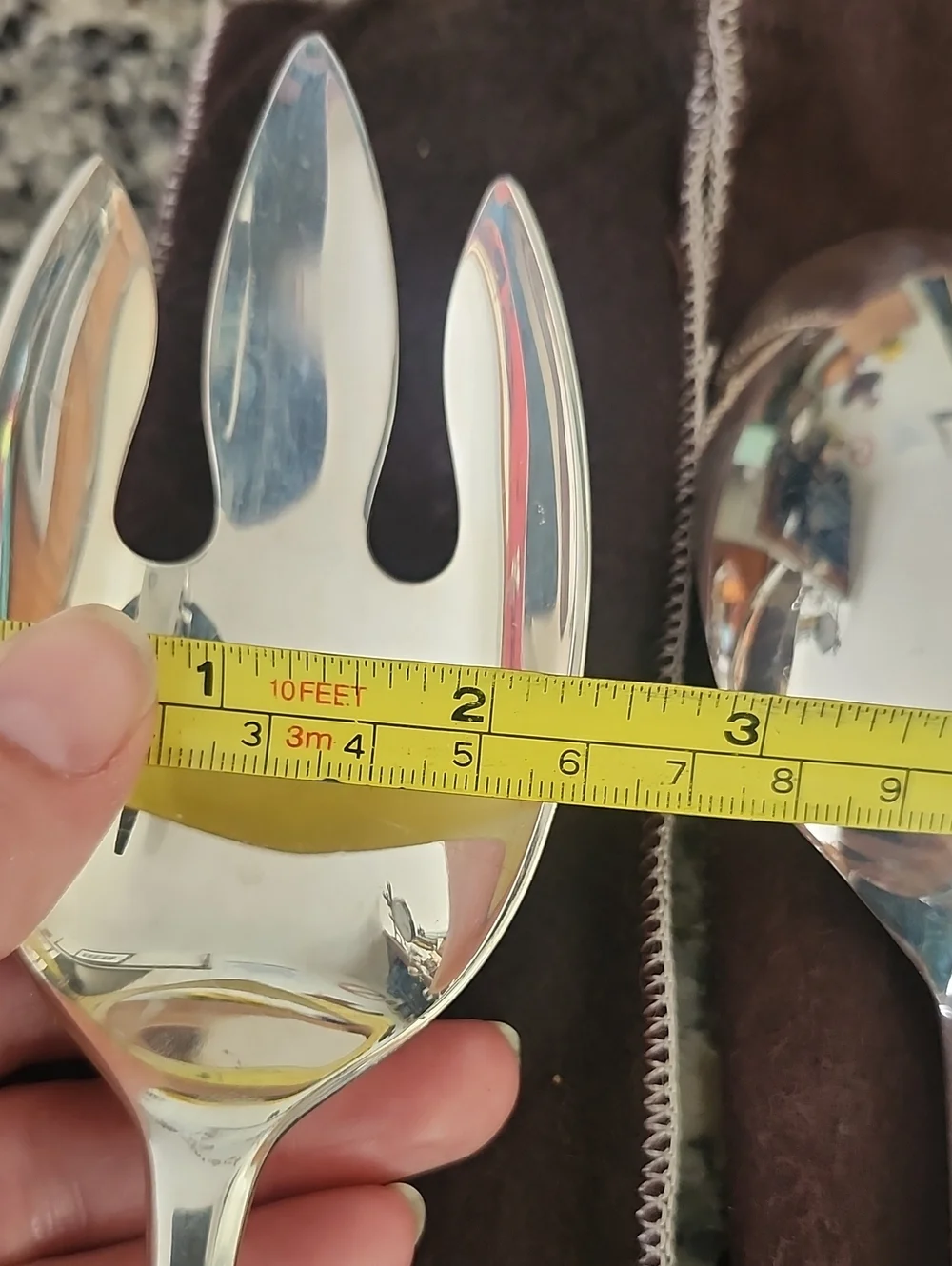 Silverplated Georgian Pattern Salad Fork & Serving Spoon From Gerity